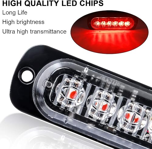 Miniatura 10 de Sidaqi Luces estroboscópicas de emergencia LED con control remoto, color blanco 4 en 1 24 LED, luz intermitente de construcción de advertencia de