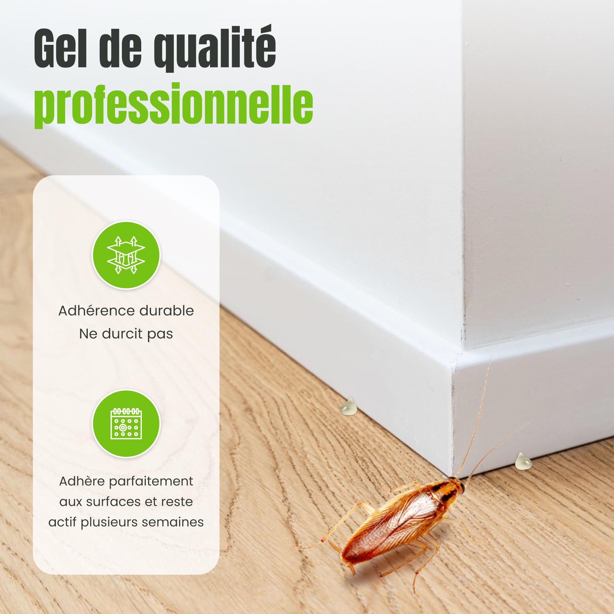 NOXIBLATTE 2000 Gel Anti Cafards 30g [Made in UE], Insecticide Blattes, Produit pour Blattes de qualité Professionnelle, Gel puissant en seringue, Appât idéal pour recoins difficiles