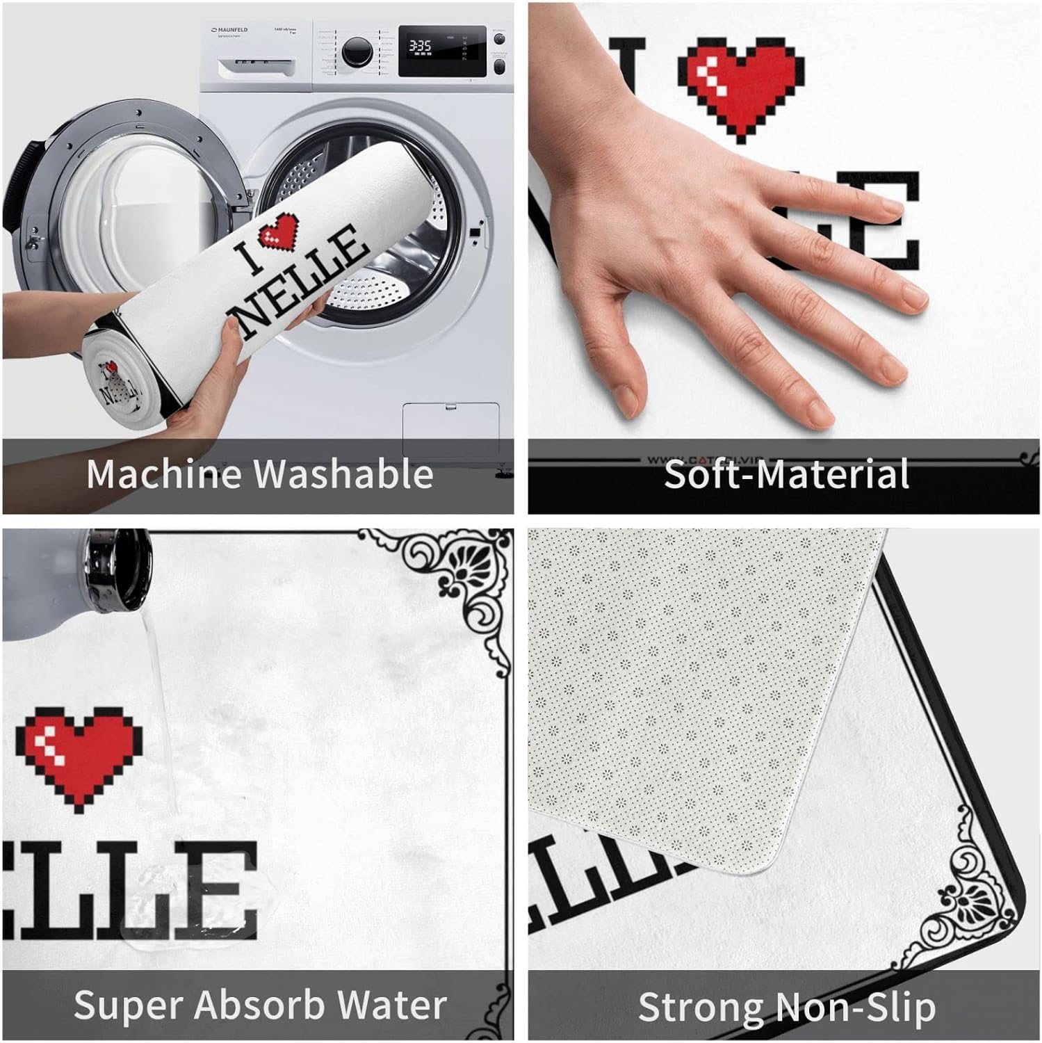 Door Mats Outdoor Entrance Funny I Love Nelle Doormat Husband Gifts Outdoor Porch Decor (Color : Colour, Size : 65X90CM)