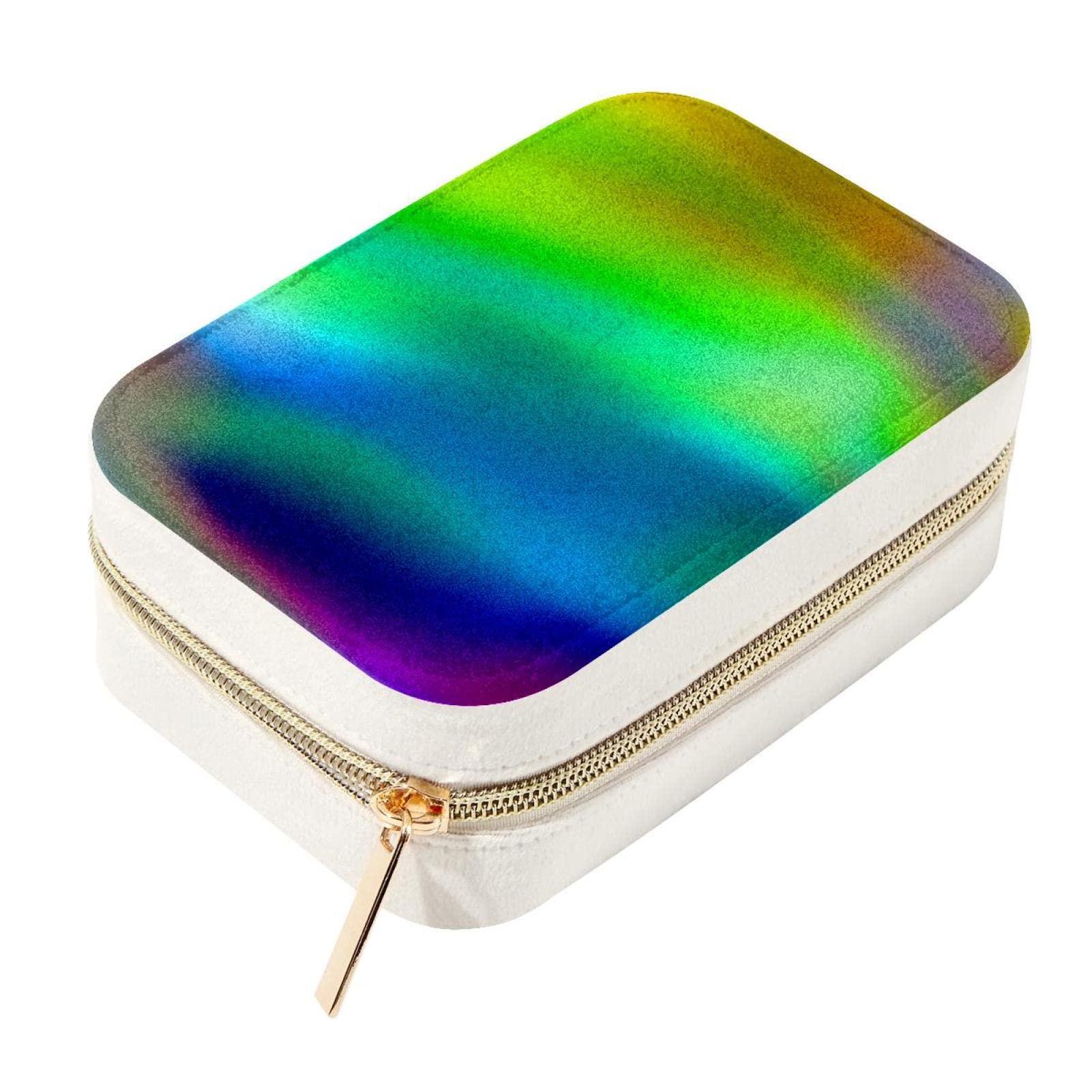 Boîte à bijoux de voyage en velours abstrait coloré - Rangement mini portable pour bagage