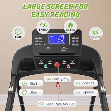 FYC Walking Treadmill for Seniors with Extended Handrails & Deck, Composite Shock-Absorbing Treadmill for Seniors, Optional APP Control, 300 LBS Capacity
