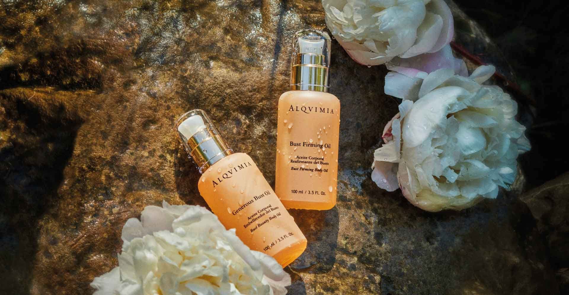 ALQVIMIA Bust Firming Oil - Aceite reafirmante de busto, 100 ml & Alqvimia - Aceite corporal reductor 150ml