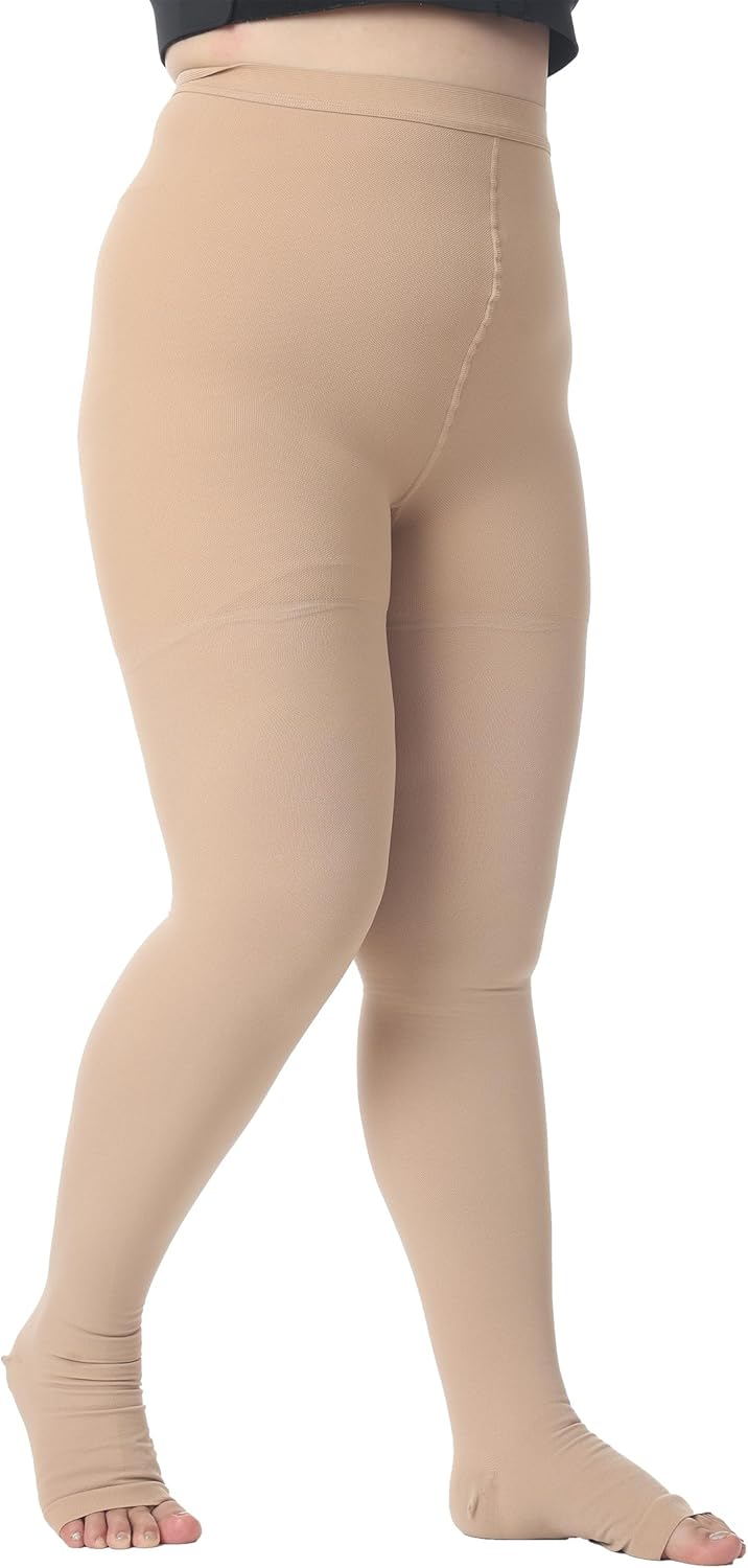 Plus Size 5XL Compression Pantyhose for Women Men, 15-20 mmHg Graduated Compression Tights, Opaque Toeless Compression Stockings Waist High Support Tights for Swelling, DVT,Pregnant, Teacher, Doctor - Image 5