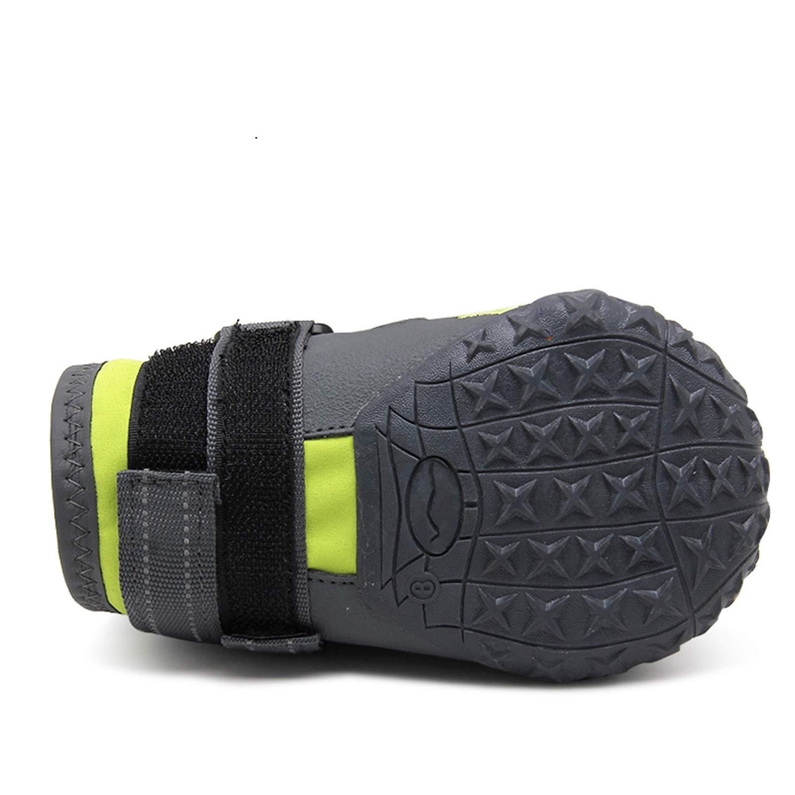 Hundeschuhe Hundeschuhe wasserdichte Anti-Rutsch-Regenstiefel Warmschnee für kleine mittelgroße Pet Sporttraining 303 (Color : Neon Yellow, Size : 6 (widest 6.4CM))