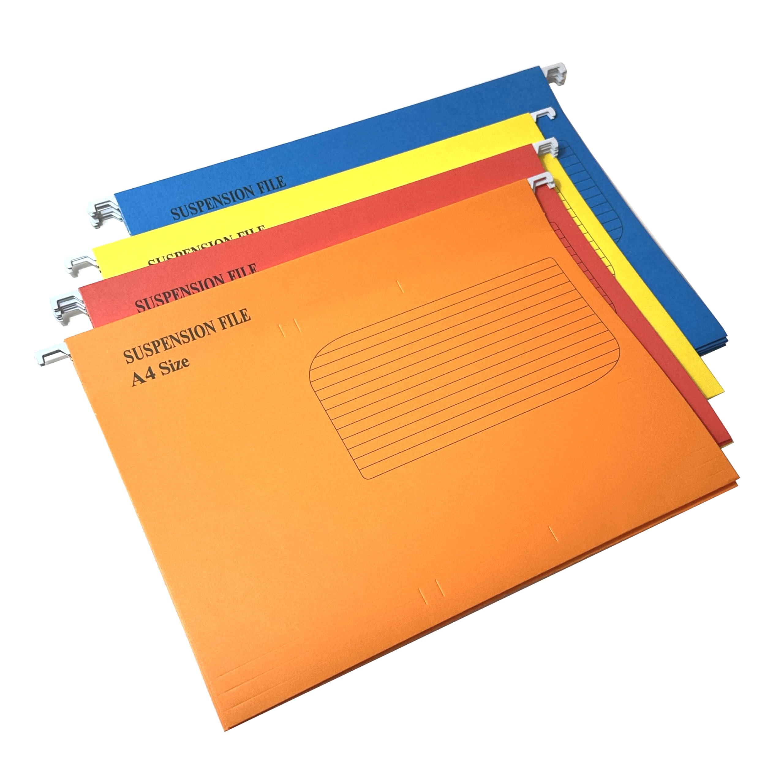 A4 Foolscap Suspension Files, Filing Cabinet Hanging Files with Labels and Clear Holders Home Office School Filing Work Organisation,15PCS, Mixed Colours (Check Size pls) (A4)