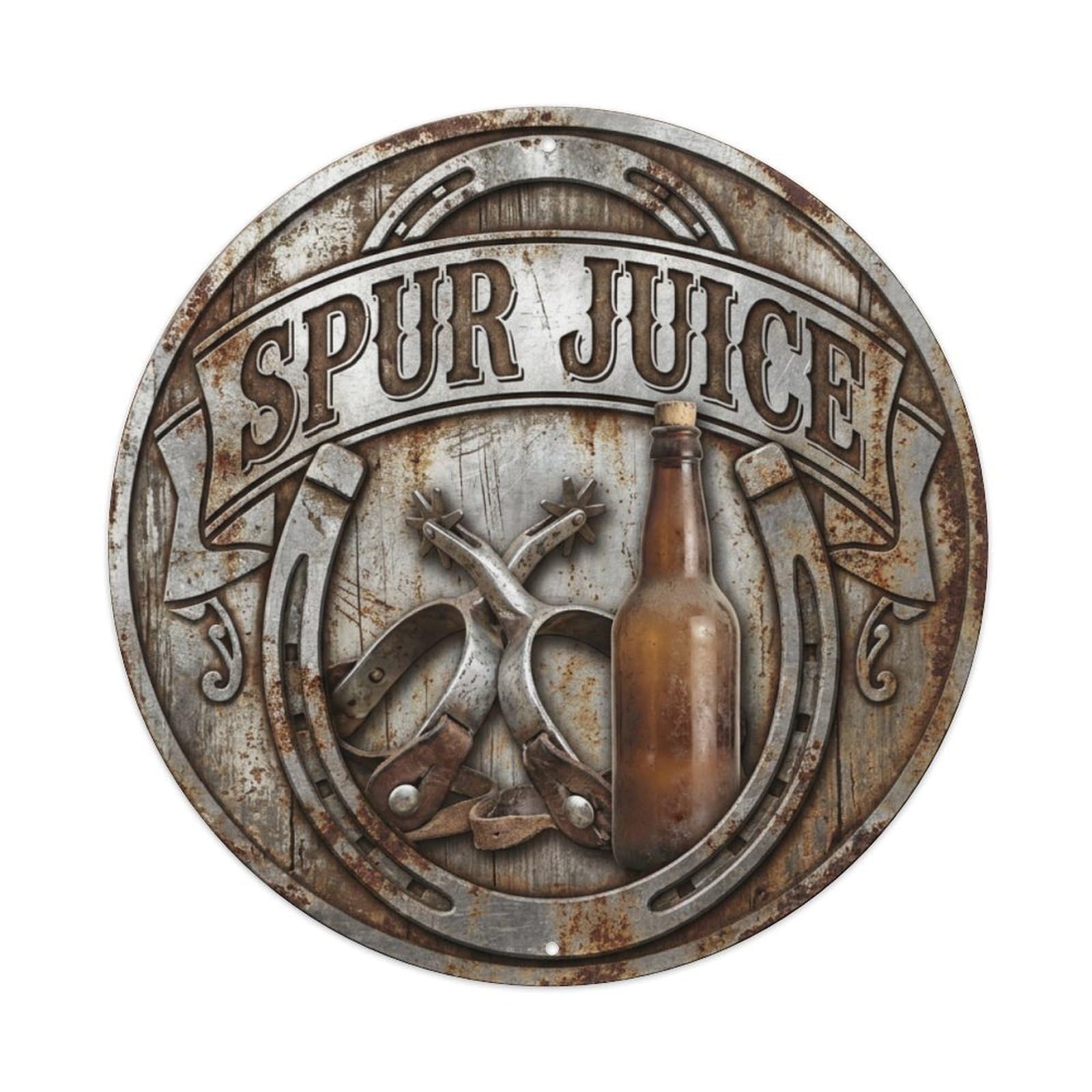 Vintage Beer Western Cowboy Spur Juice Retro Bar for Pub Metal Tin Sign