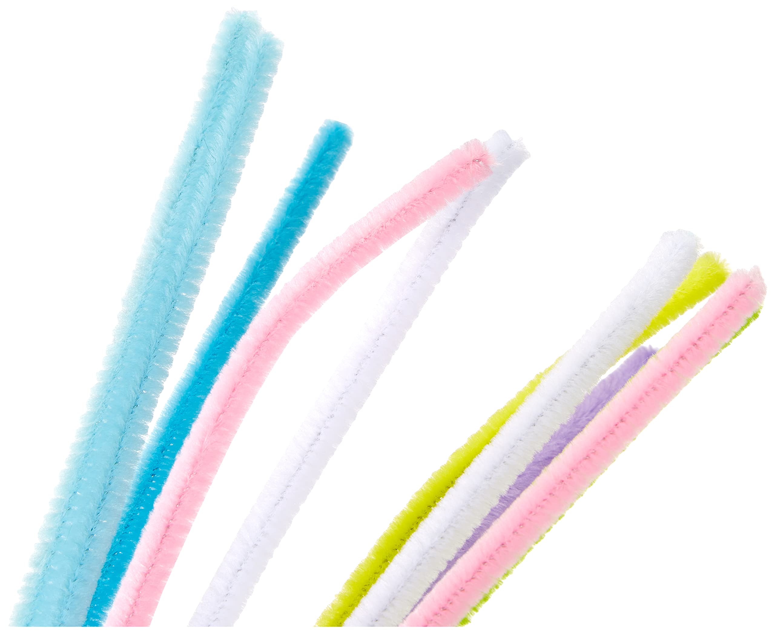 folia di ciniglia, 10 pezzi, colori pastello, diametro 8 mm e 50 cm di lunghezza, ideale per bambini per il fai da te e la creazione di animali, personaggi e altre forme