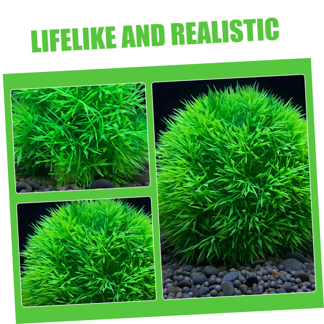 Kisangel 5 Sätze Aquarium-grasball Kühler Gefälschtes Aquarium-aquariumspielzeug Künstliche Aquarienpflanzen Teichschwimmpflanzen Zubehör Für Aquarien Aquarienkugeln Pp Green 4 Stücke * 5