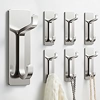 Vista 19 de pickpiff Ganchos autoadhesivos, extra pegajosos, 10 libras (máx.), acero inoxidable resistente, ganchos para colgar en la pared y en la puerta