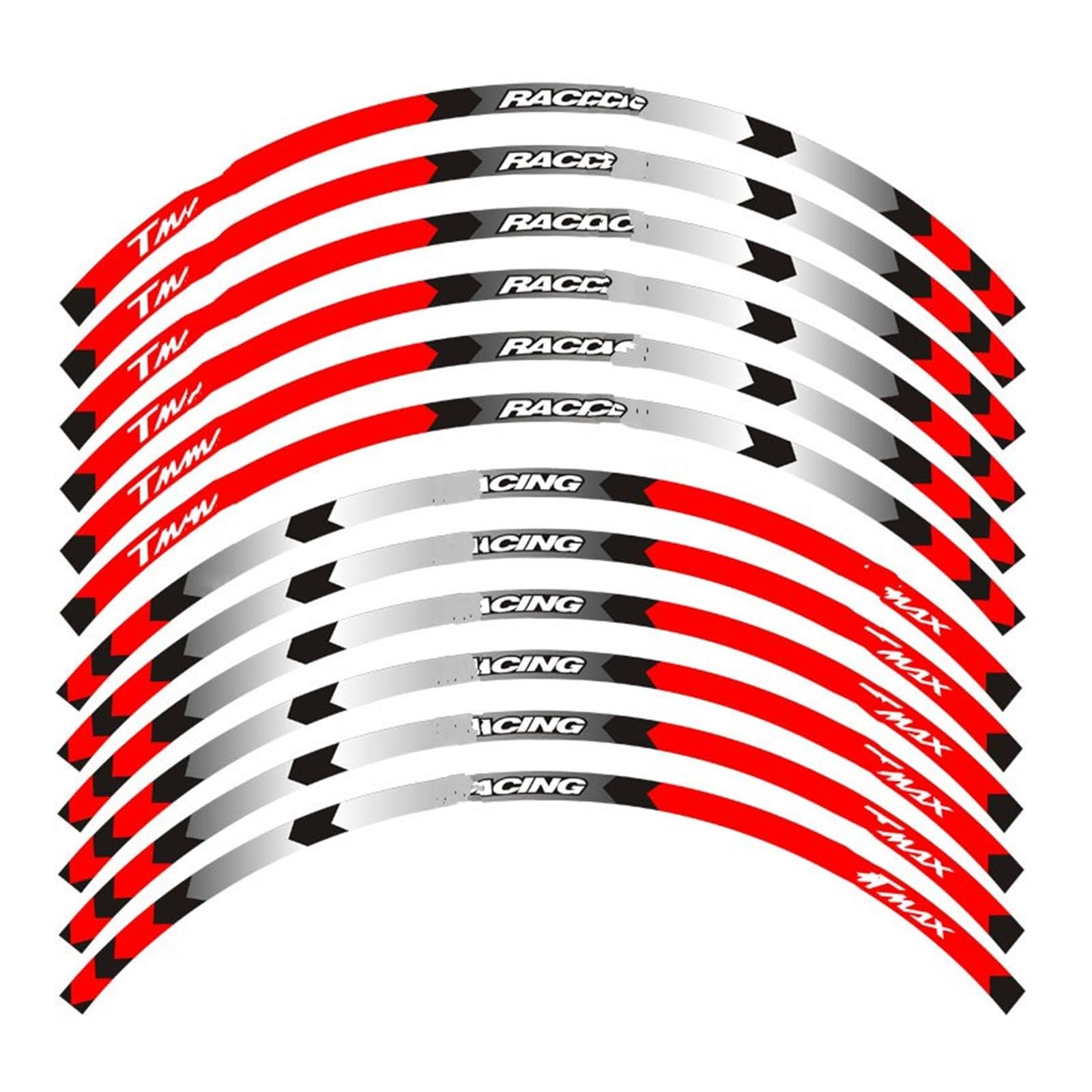 Hub Decals Rim for Ya&maha for T&MAX Purpose Motorcycle Wheel Decals Reflective Stickers Rim Stripes Stripe Tape(A Red)