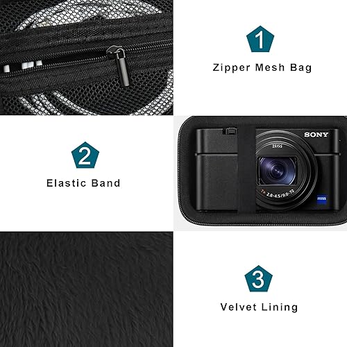 Miniatura 6 de Canboc Funda de transporte para cámara digital compacta Sony RX100 VII RX100 VI RX100 V RX100 IV RX100 III - Bolsa para cámara digital compacta para