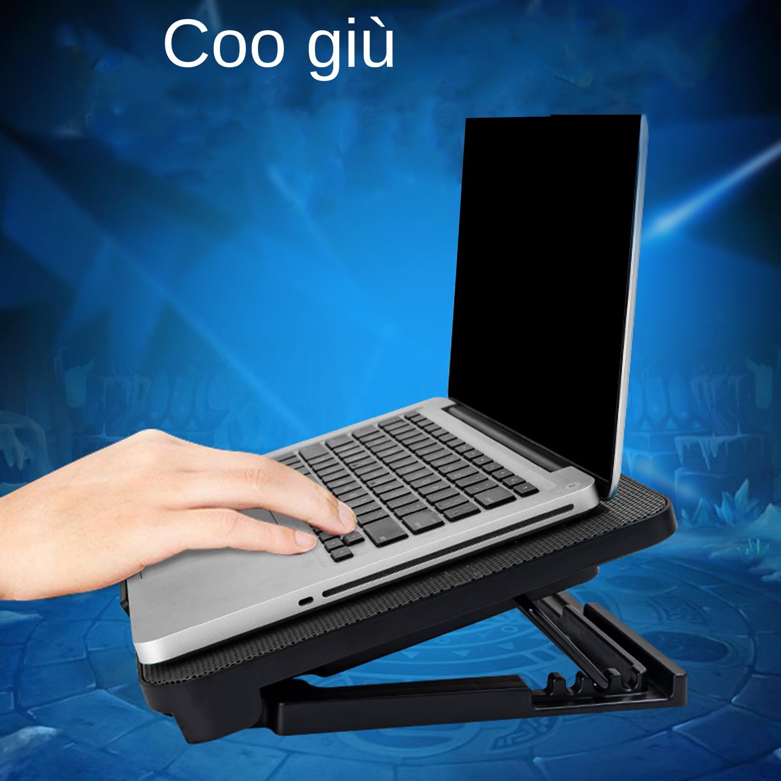 Stand Fan pour ordinateur portable 15,6 pouces Silent Cooling Pad