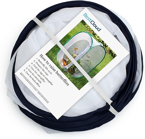 Miniatura 30 de RESTCLOUD - Jaula de hábitat para insectos y mariposas, 23.6 pulgadas de alto Blanco con verde