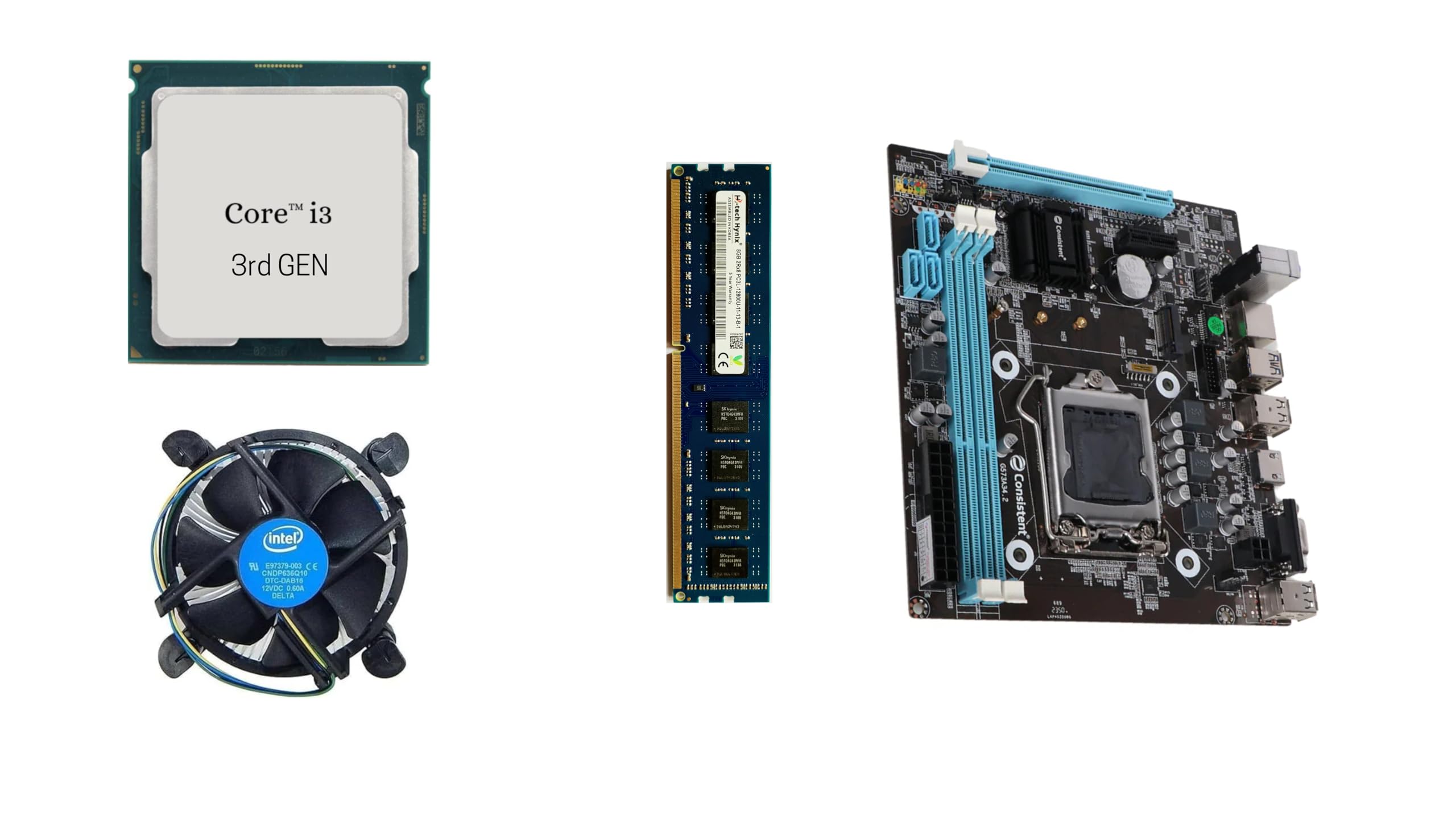 GLOBAL TOUCH Core i3 3rd Gen H61 Motherboard Combo with 8GB DDR3 RAM | Best Budget PC Build | High Performance Desktop Combo for Home, Office, Students.-image-42