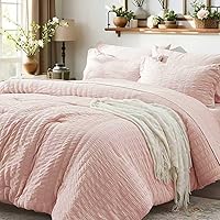 Vista 33 de Zzlpp Juego de edredón Queen de 7 piezas, ropa de cama de seersucker naranja quemado en una bolsa con sábanas, juegos de ropa de cama ligeros con 1