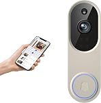 1080p Wireless Doorbell Camera Without Receiver, AI Human Detection, 2-Way Audio, Night Vision, Cloud Storage (Sold Separately), Real-Time Alerts, Battery-Powered, 2.4Ghz Wi-Fi Olny (Black)