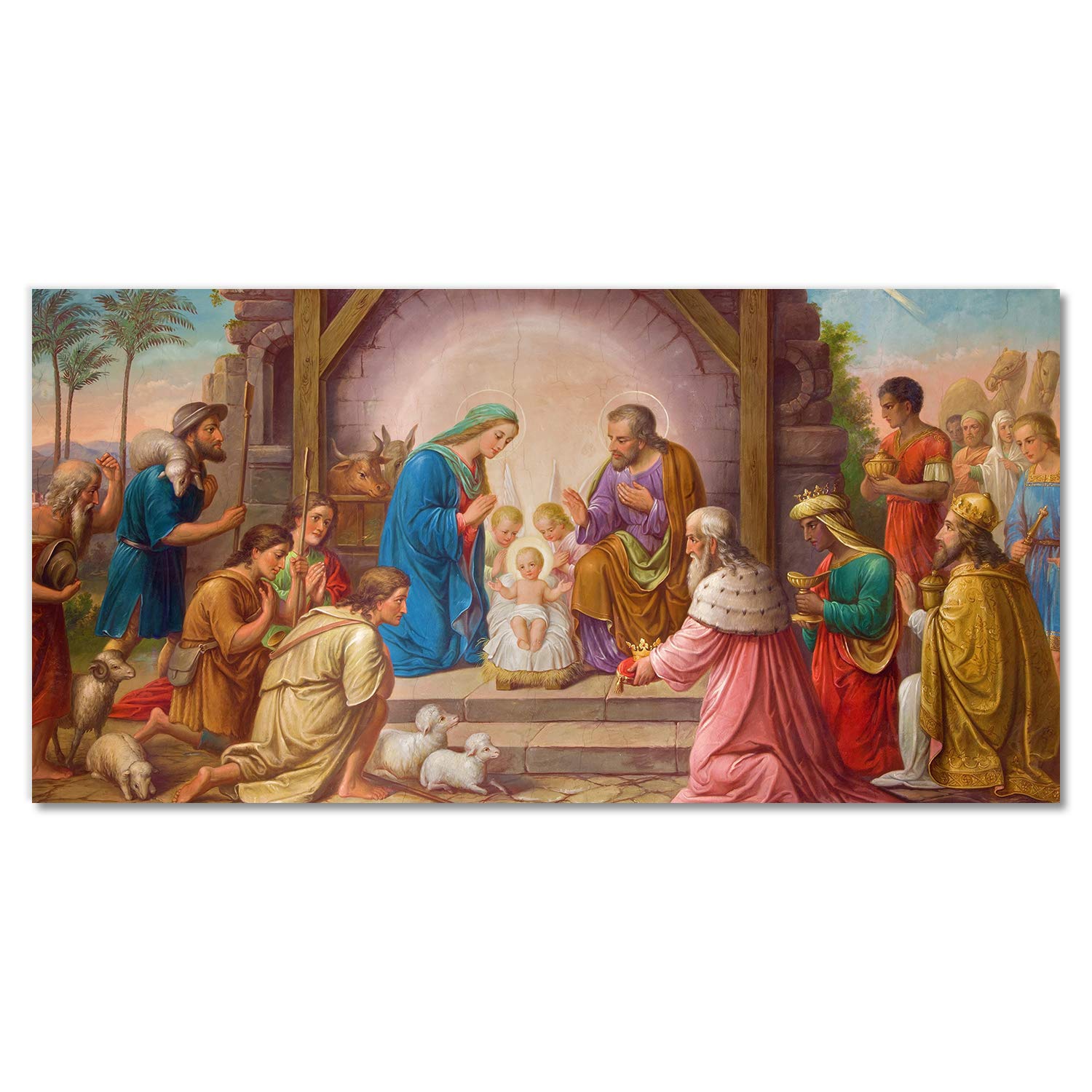Impression verre sécurité Noël Jésus Tulup 100x50 cm tableau panoramique