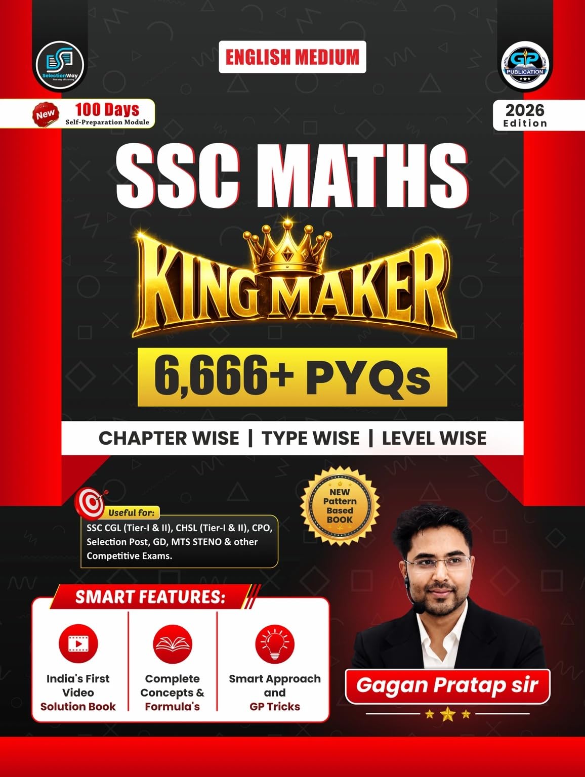 Image of Gagan Pratap Sir SSC Maths King Maker 6666+ PYQs Chapterwise Typewise Level Wise Edition 2026 Syllabus English Medium