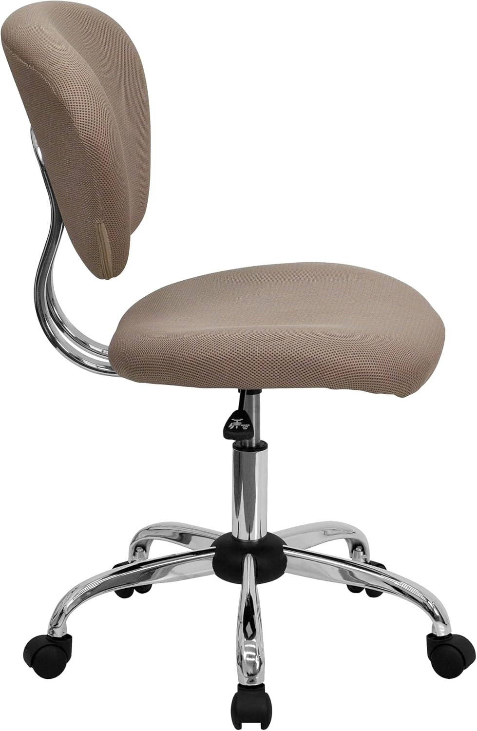 Flash Furniture Beverly Mid-Back Coffee Brown Mesh Padded Swivel Task Office Chair with Chrome Base