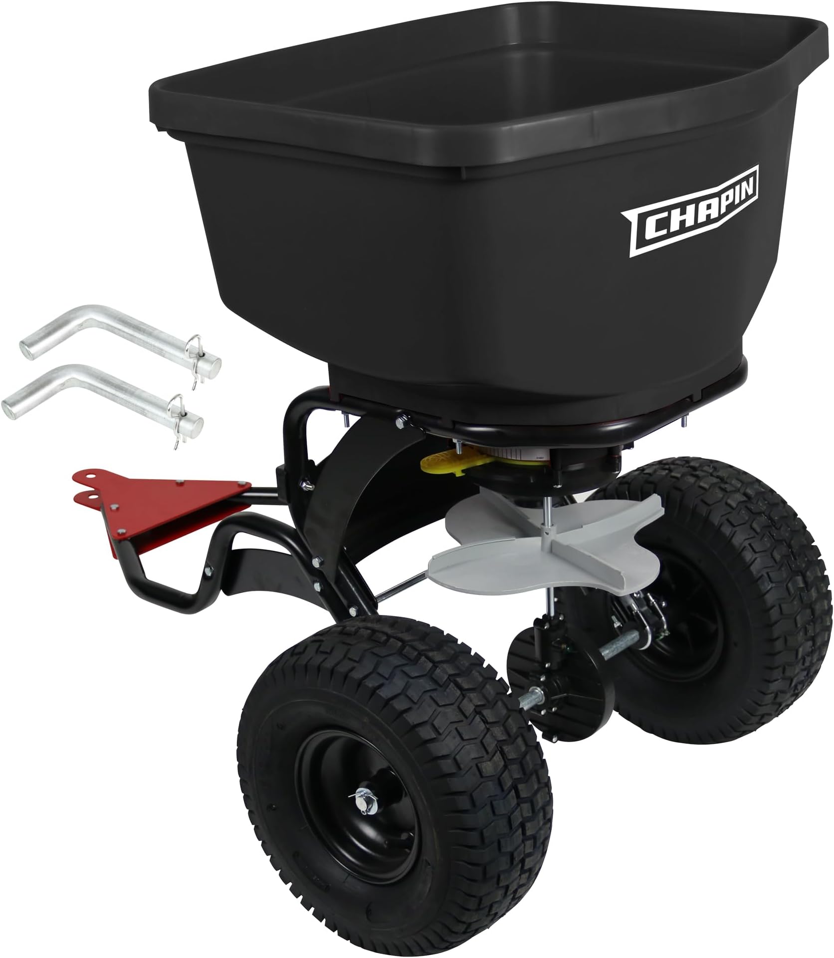 Chapin 8622B Tow & Pull Behind Broadcast Spreader, 150lbs Capacity, Auto‑Stop Dual Impeller, Enclosed Bearings, Use for Seed & Fertilizer, Heavy‑Duty Farm/ATV/UTV