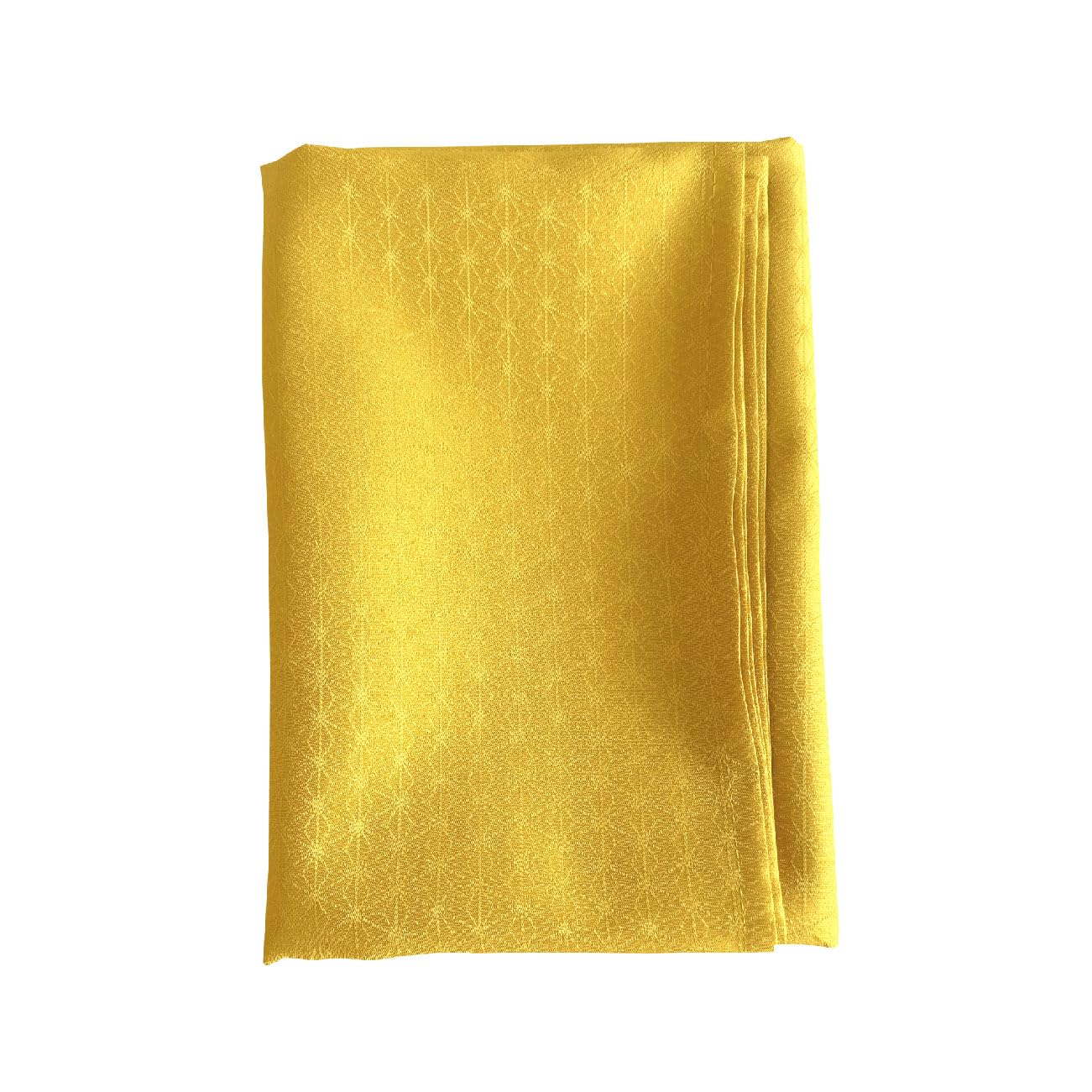 Large Furoshiki Wrapping Cloth 39.4in Mustard Hemp Leaf Jacquard Japan Made