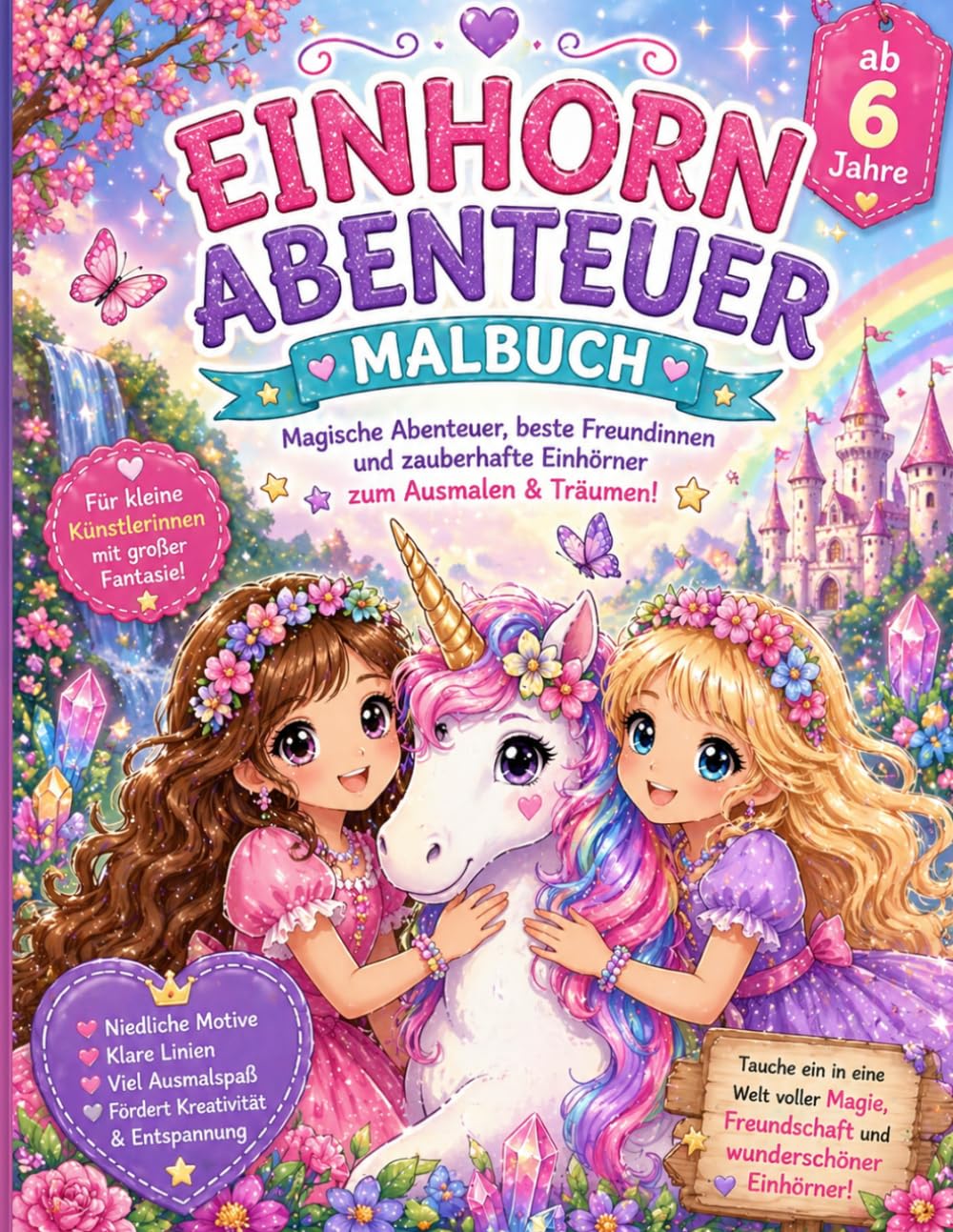 Einhornzauber – Mein magisches Malbuch: Ein liebevoll gestaltetes Malbuch mit süßen Einhörnern, Freundschaft & fantasievollen Szenen – für Mädchen ab 6 Jahren (Nur für Mädchen – Kreativ & Glücklich)