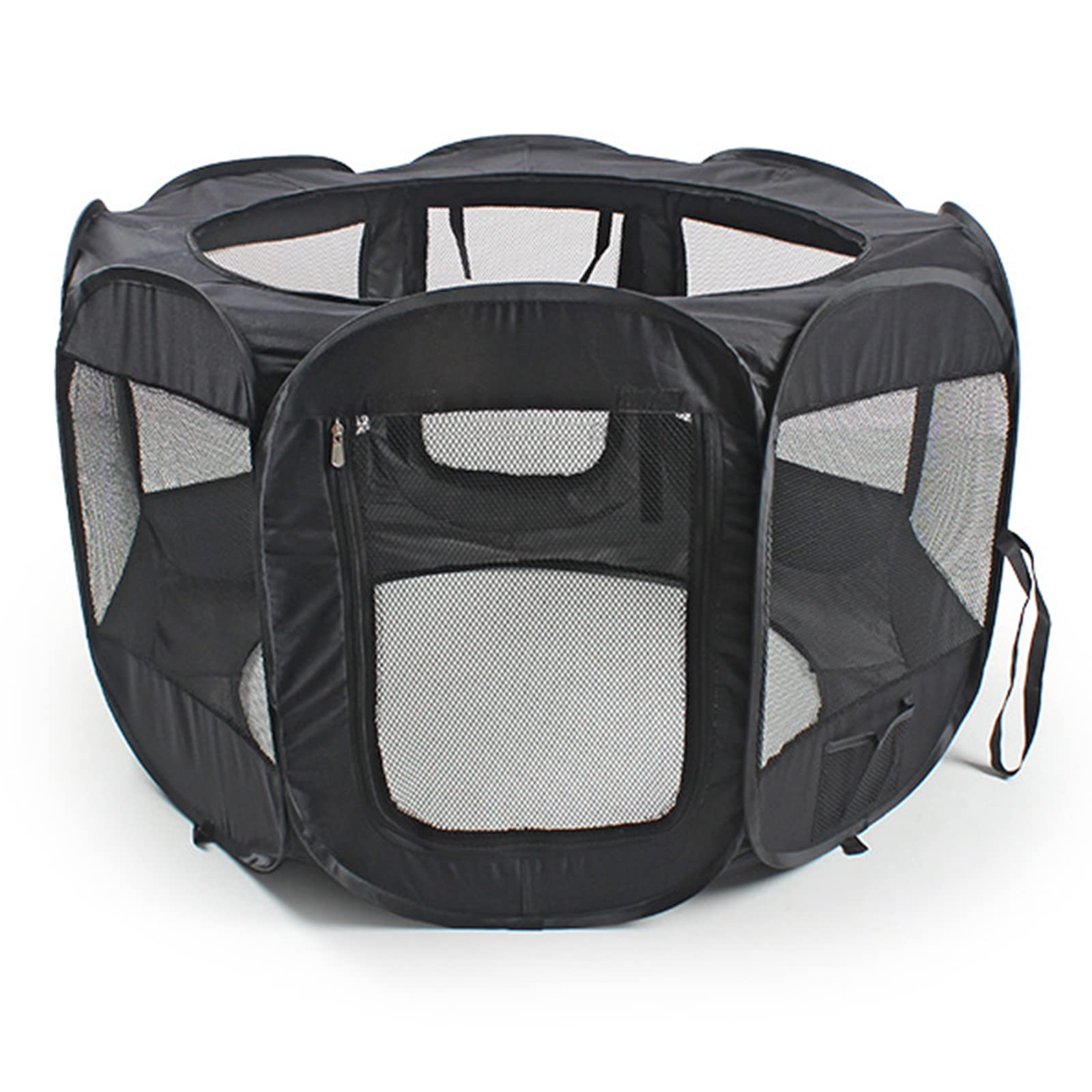 Tienda De Campaña Portátil Plegable Para Mascotas, Parque De Juegos Para Mascotas, Parque Para Perros,Parque De Juegos Octogonal Para Perro, Gato, Conejo Con Cuenco De Viaje Plegable,Negro