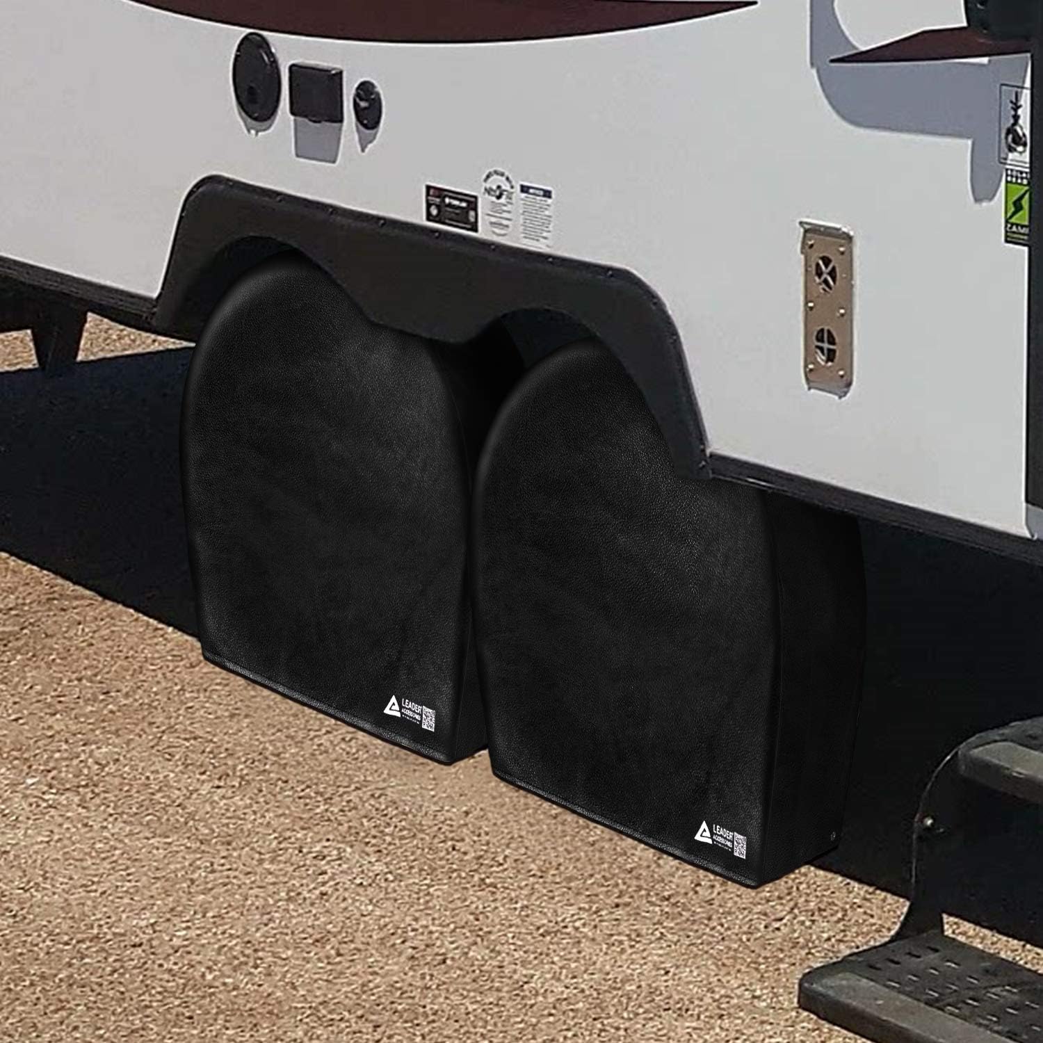 Leader Accessories Tire Covers (4 Pack) - Heavy Duty Waterproof Wheel Protectors for Truck, SUV, Jeep, Camper,Trailer, RV - Universal Fits 29.25-31.75 Inches Diameter, Black