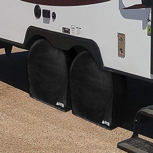 Vista 29 de Leader Accessories Paquete de 4 fundas para neumáticos – Protectores de ruedas resistentes para camiones, SUV, Jeep, cámper, remolque, RV – Oxford