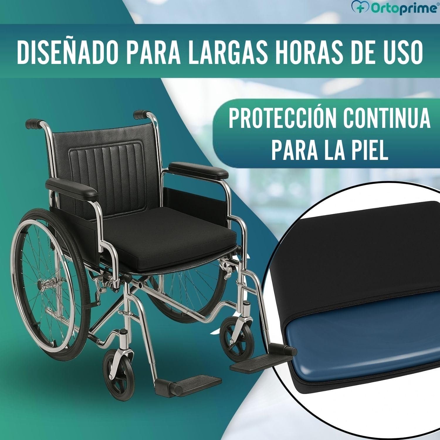 OrtoPrime Cojín Antiescaras Cuadrado FLOTACIÓN Líquida - Cojines Antiescaras Ortopédicos Coxis Alivio - Cojín Antiescaras para Silla Ruedas y Sillón - Cojín Ortopédico Úlceras PRESIÓN (Cuadrado)