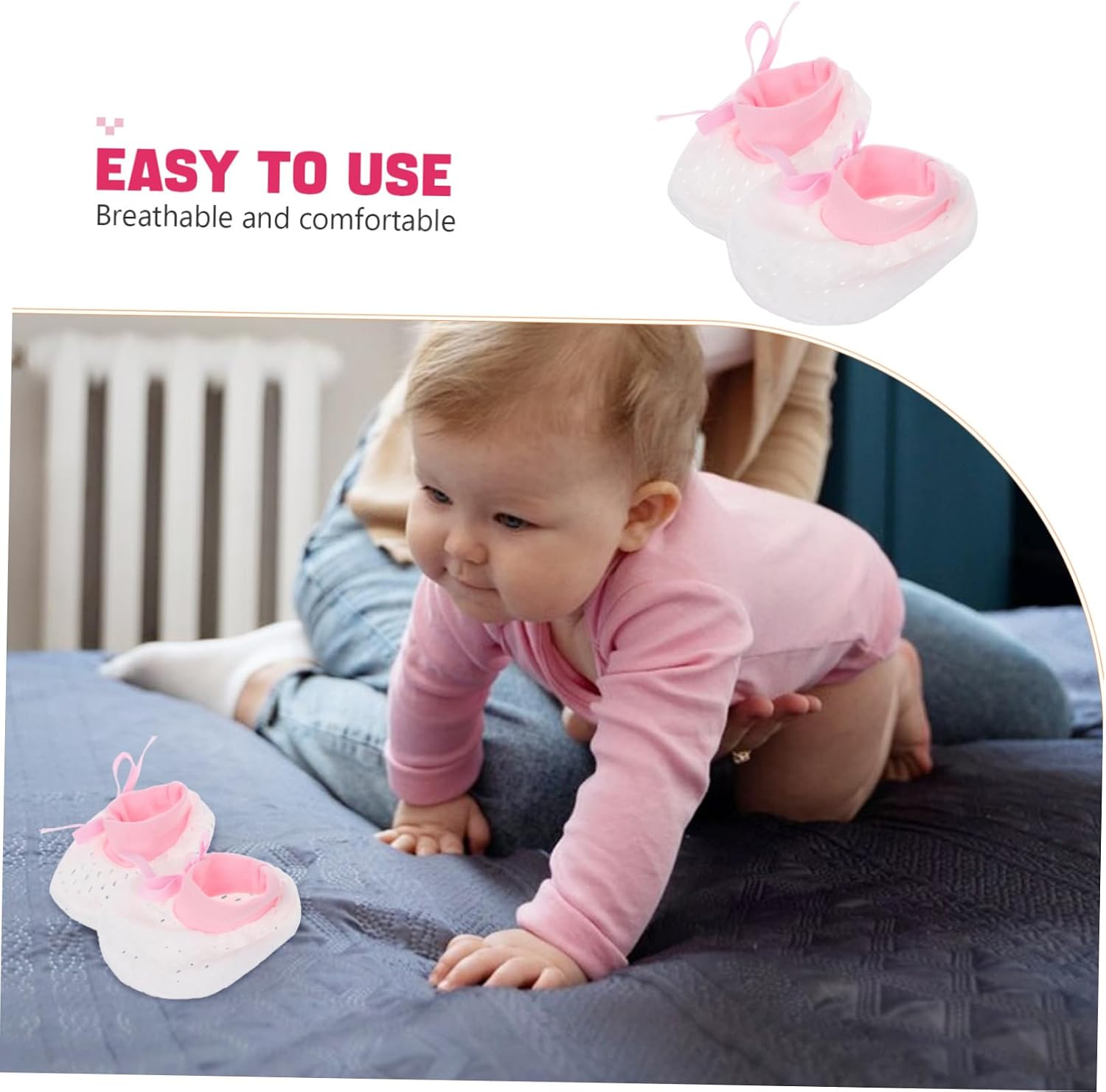 Mittens Soft Cotton No Scratch Adjustable Gloves for Boys and Breathable and Comfortable Nursing Care