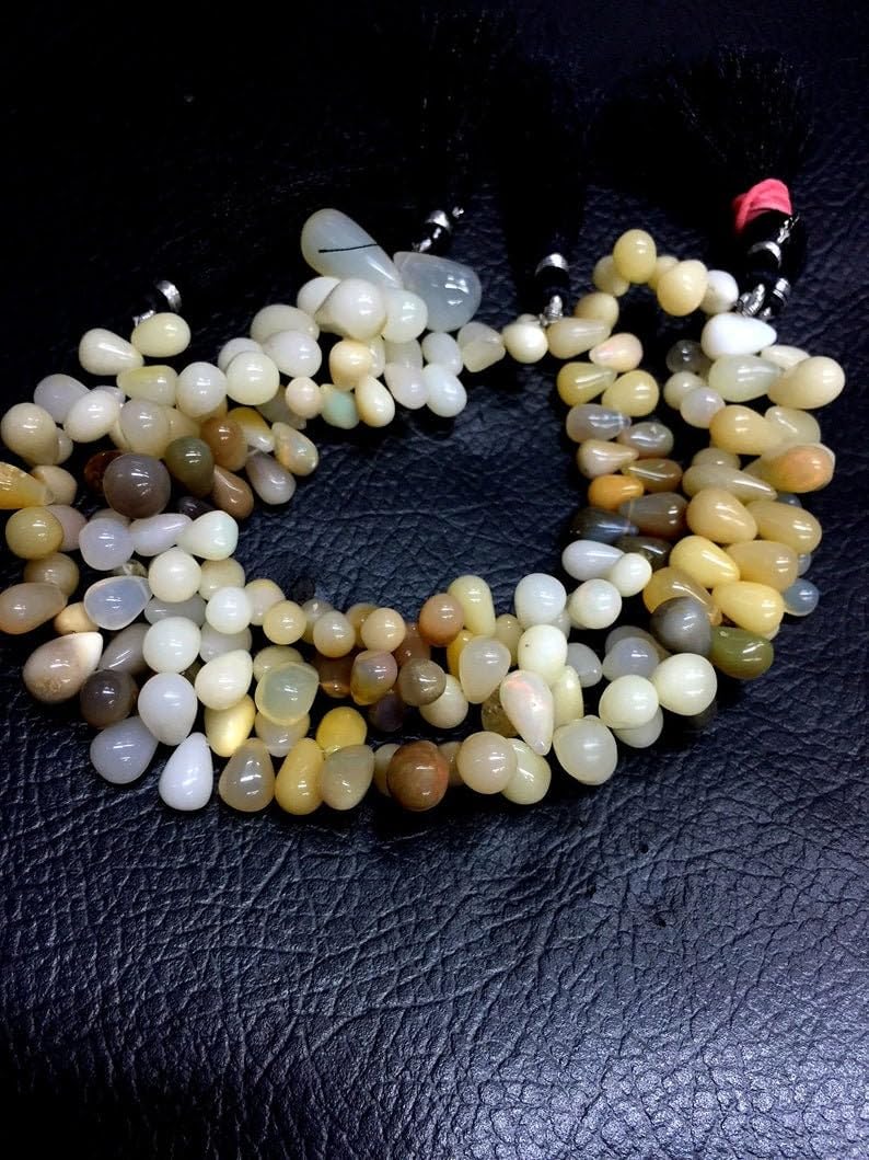 Perles opale éthiopienne naturelle larme 7mm pour collier et bracelet en pierre