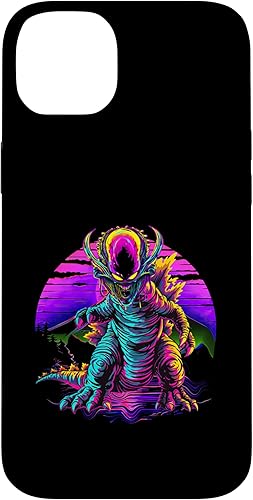 Miniatura 14 de iPhone 14 Retro Funny streetwear Synthwave 80s 90s spacezilla alien Case