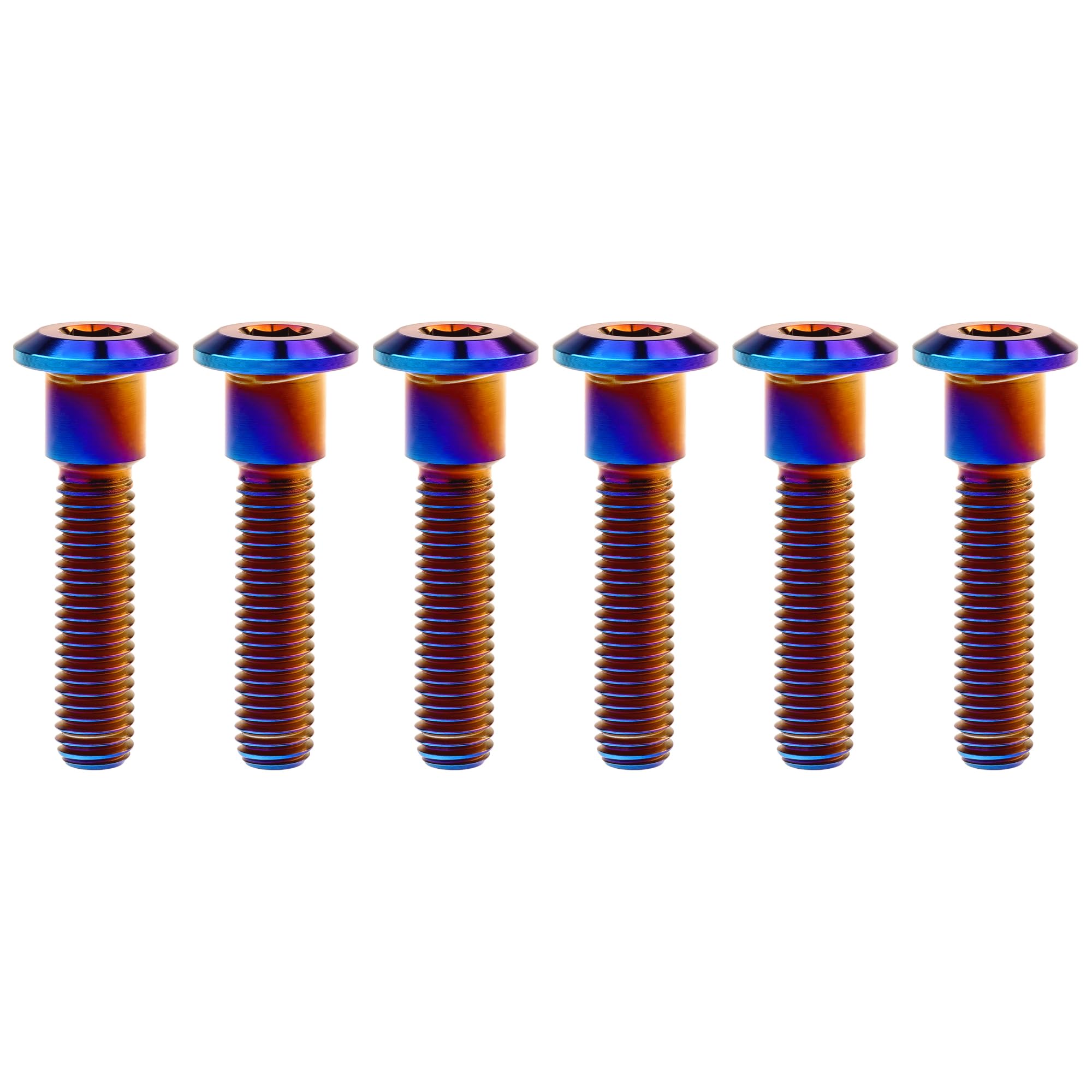 Titanium Bolt M8 Hexagon Socket Screw Burnt Blue, M8x40mm Pack of 6