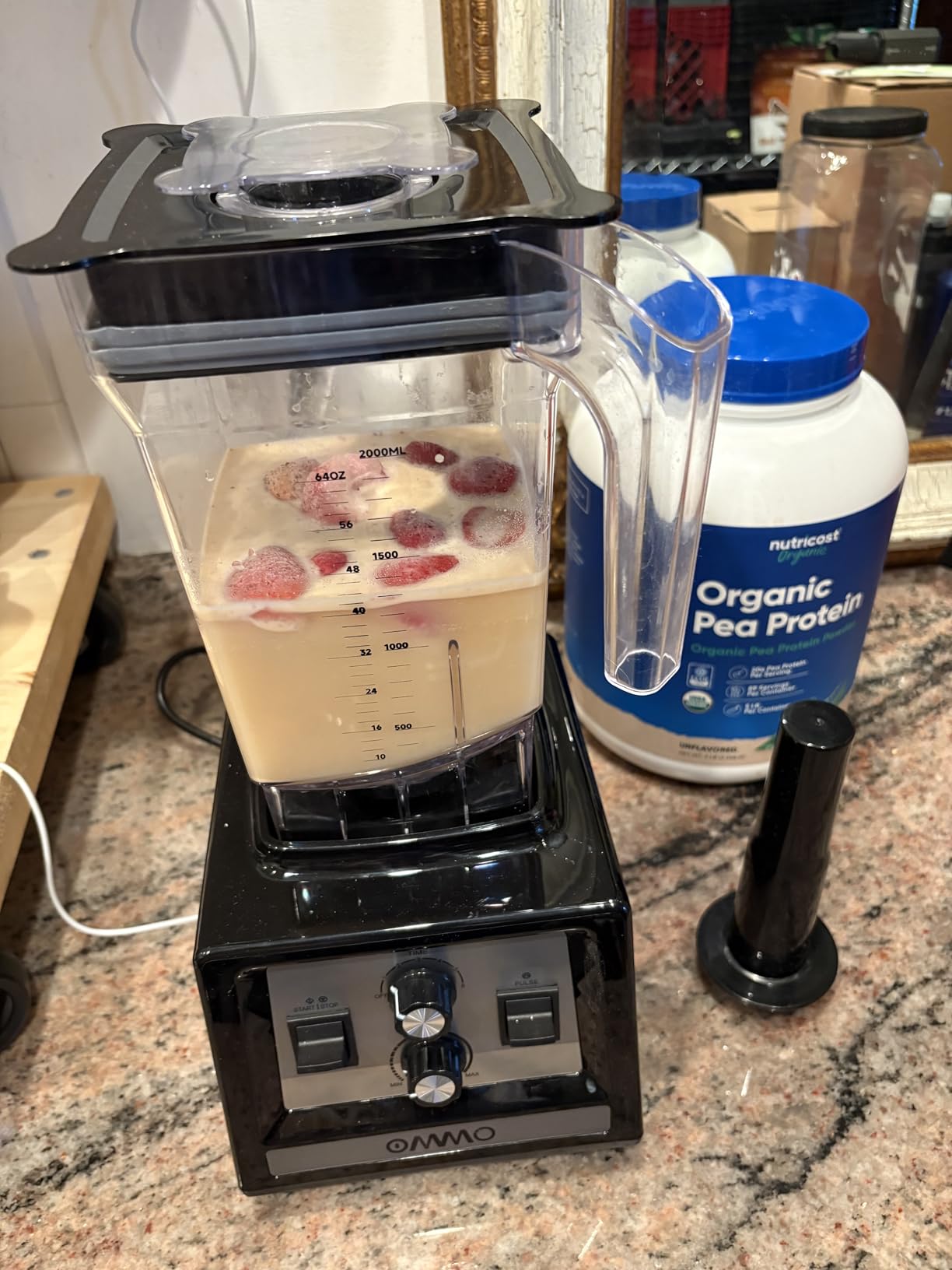 OMMO Blender for Smoothies: 1800W Peak Blenders for Kitchen, 68oz BPA-Free Pitcher, Timer & Speed Control, 6 Stainless Steel Blades, Dishwasher Safe Blender for Ice Crush/Smoothies/Frozen Drinks/Puree