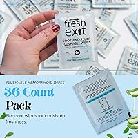 Vista 5 de Toallitas desechables para hemorroides, 36 unidades, envueltas individualmente con hamamelis y aloe vera, toallitas de viaje grandes y discretas
