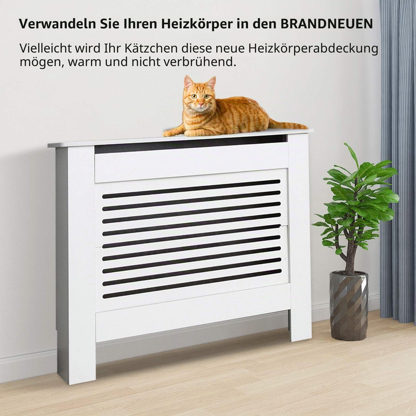 Mondeer Heizkörperabdeckung, Holz, Horizontal, M:109cm