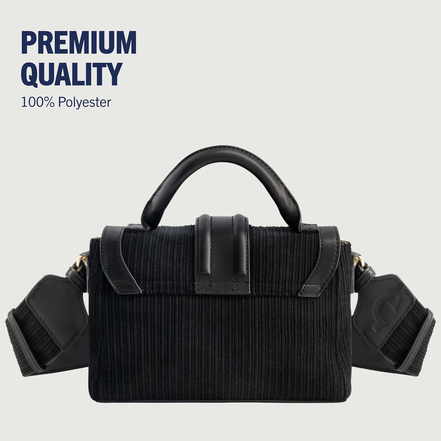 True Religion Women's Satchel Bag Purse, Corduroy Mini Crossbody Travel Handbag with Adjustable Shoulder Strap - Image 5