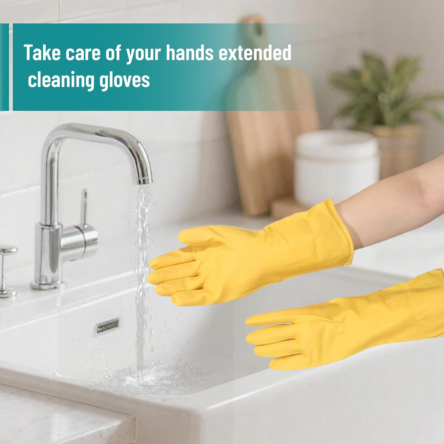 Press Wringer Combo Commercial Rectangular Mop Bucket on Wheels, 35-Quart, Yellow,Add One Commercial Mop and One Set Rubber Gloves