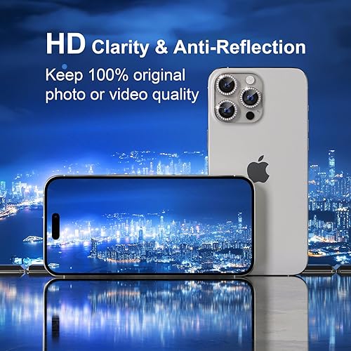 Miniatura 85 de Misea [3+1] Protector de lente de cámara para iPhone 14 Pro/iPhone 14 Pro Max, protector de pantalla de vidrio templado 9H, protector de pantalla