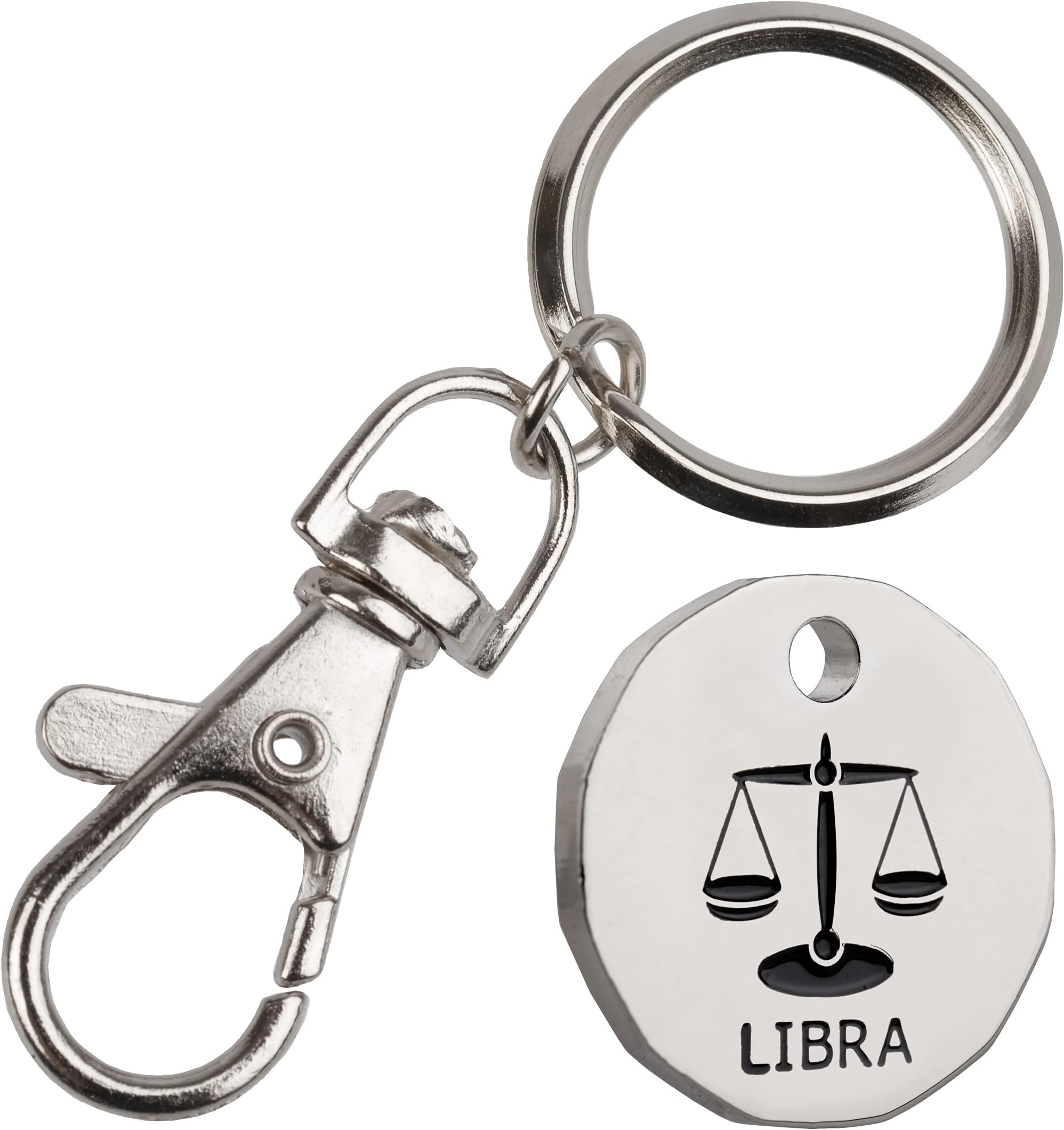 Harts 1 unit New Shape Zodiac £1 coin Trolley Tokens Keyrings Supermarket Locker (Libra)
