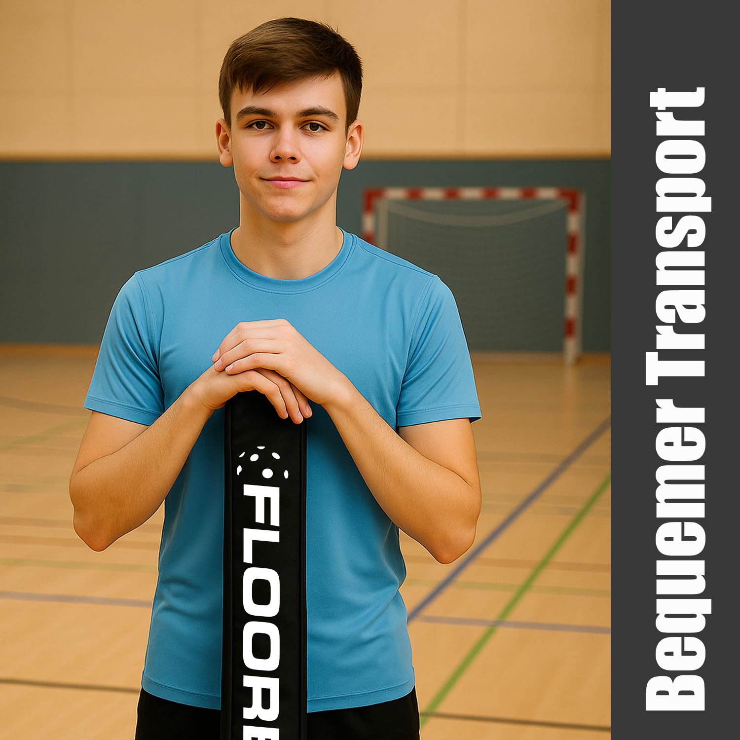 HAE Sac pour raquettes de Floorball & Unihockey - Peut contenir jusqu'à 3 raquettes - Nylon robuste - Convient pour enfants, adolescents et adultes - Longueur de tige jusqu'à 104 cm