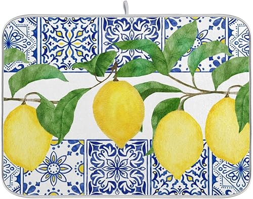 Vista 126 de Tapete de secado de platos de mariposas botánicas para encimera de cocina, almohadilla de secado de microfibra absorbente, grande, 18 x 24 pulgadas