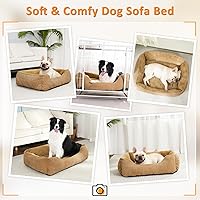 Vista 4 de FURTIME Camas medianas para perros medianos, cama rectangular lavable para perro, cama ortopédica suave y cómoda, cama calmante para cachorros, sofá