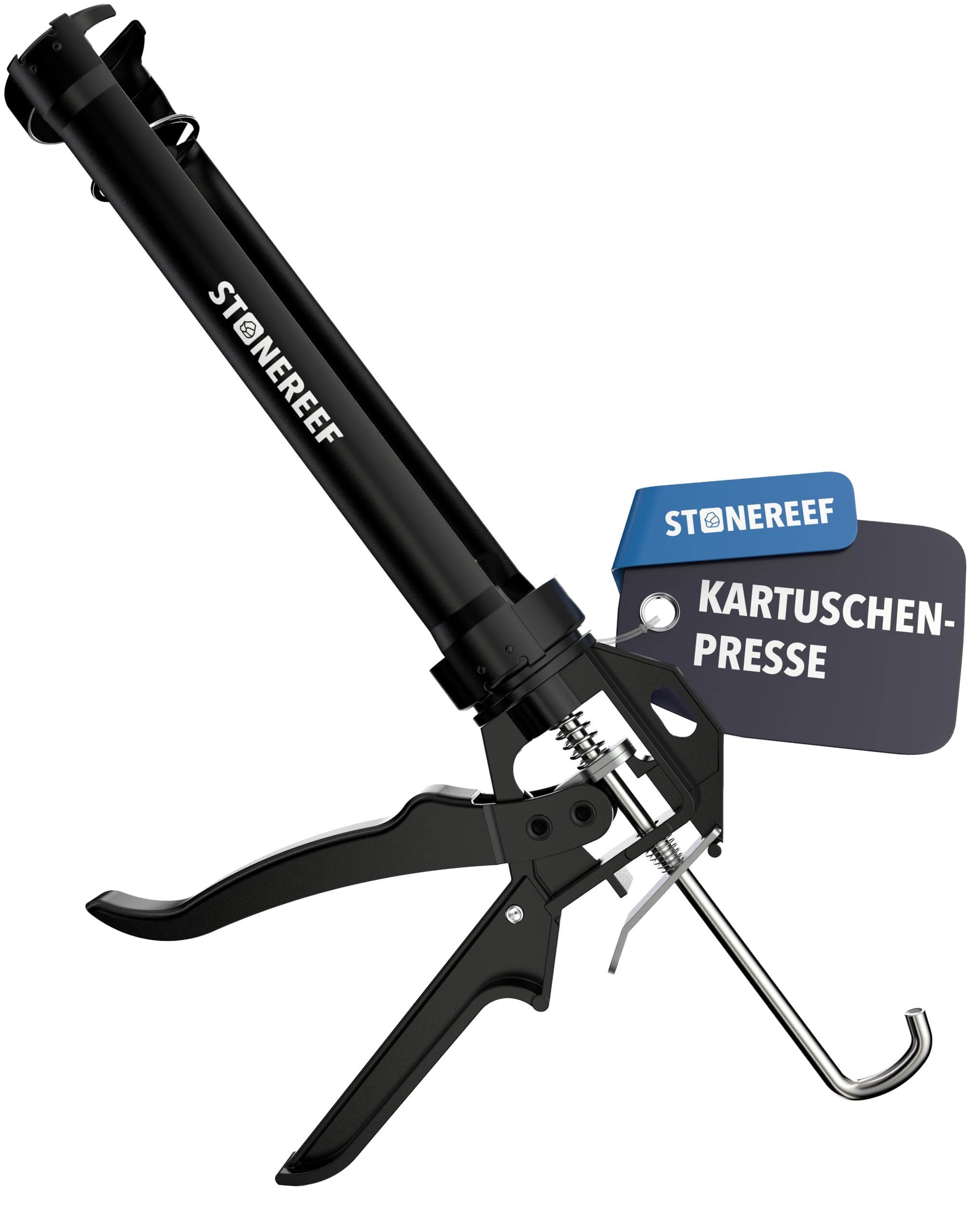 9” Kartuschenpistole für Silikon & Dichtstoffe – Profi Kartuschenpresse aus Metall – Robuste Auspresspistole für präzises, sauberes und kontrolliertes Arbeiten in Bad, Küche & Werkstatt