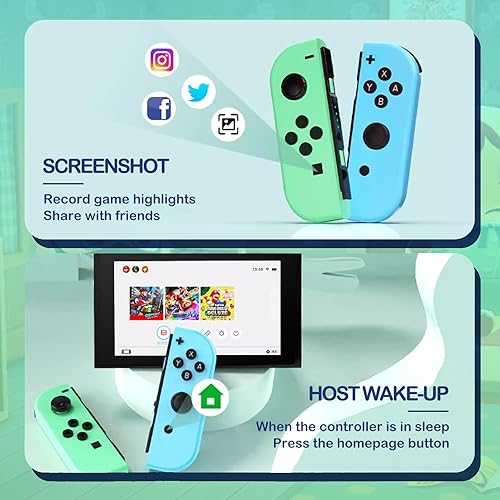 Miniatura 5 de VIWOMQ Controller Compatible for Nintendo Switch, Replacement Wireless Controllers with Dual Vibration, Wake-up, Motion Control