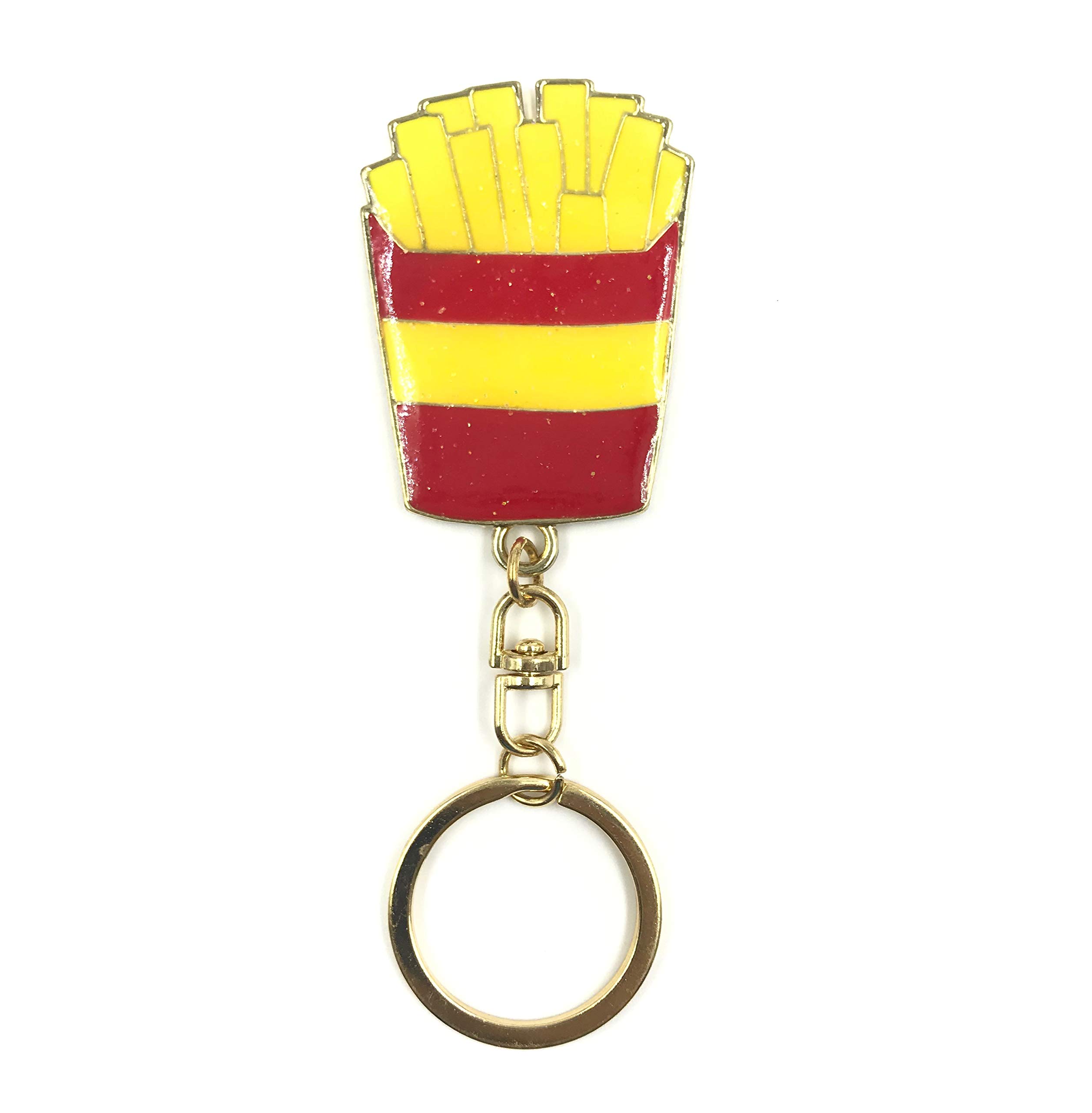 Good Goody Quirky Fries Metal (Yellow) Keychain | Heavy Quality Fancy Jewellery Accessory Keyring | McDonalds Burger King Fastfood Collectable