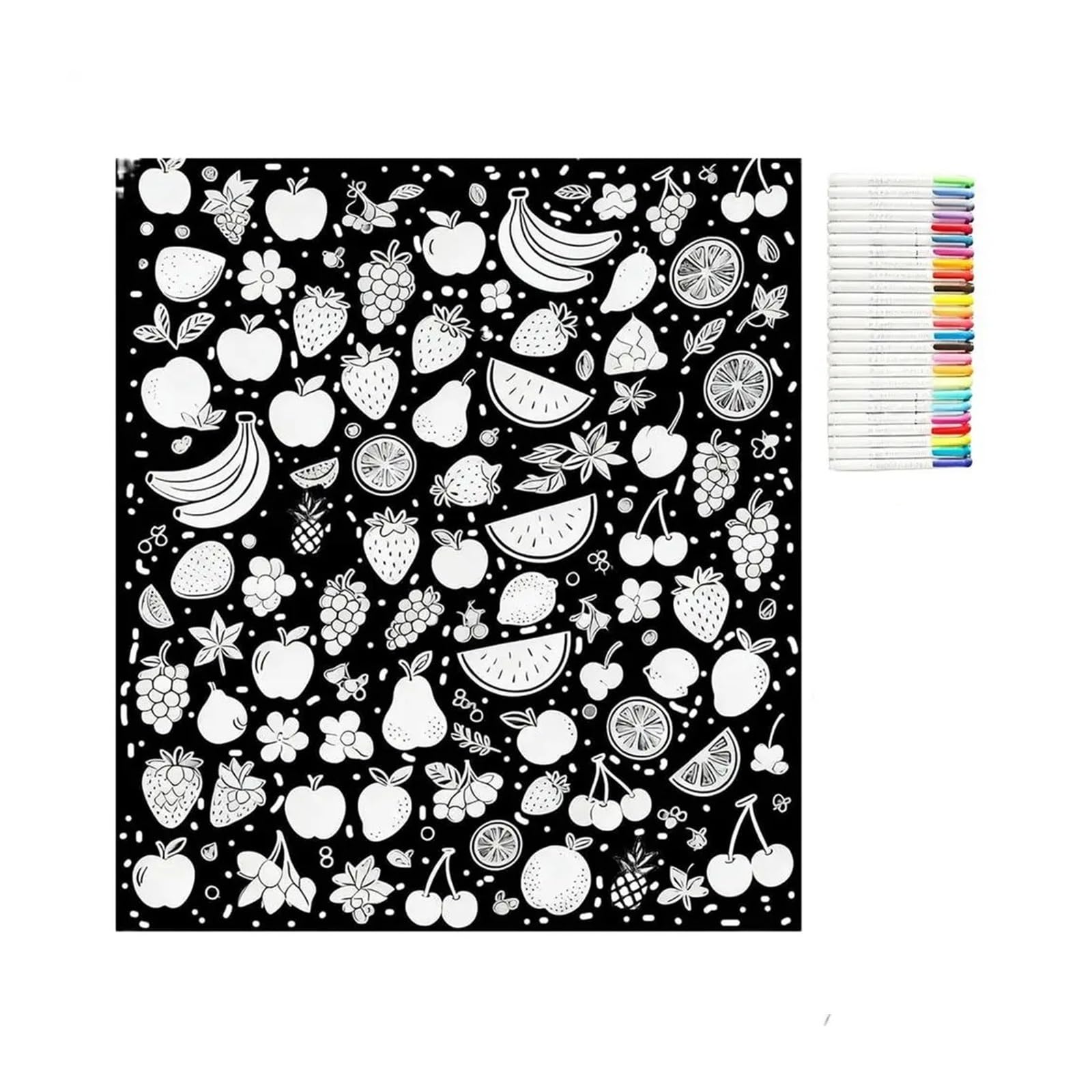 Eixovhira diy coloring blanket Coloring Blanket With Markers Washable Fabric Bedding Decor(As showing-01)