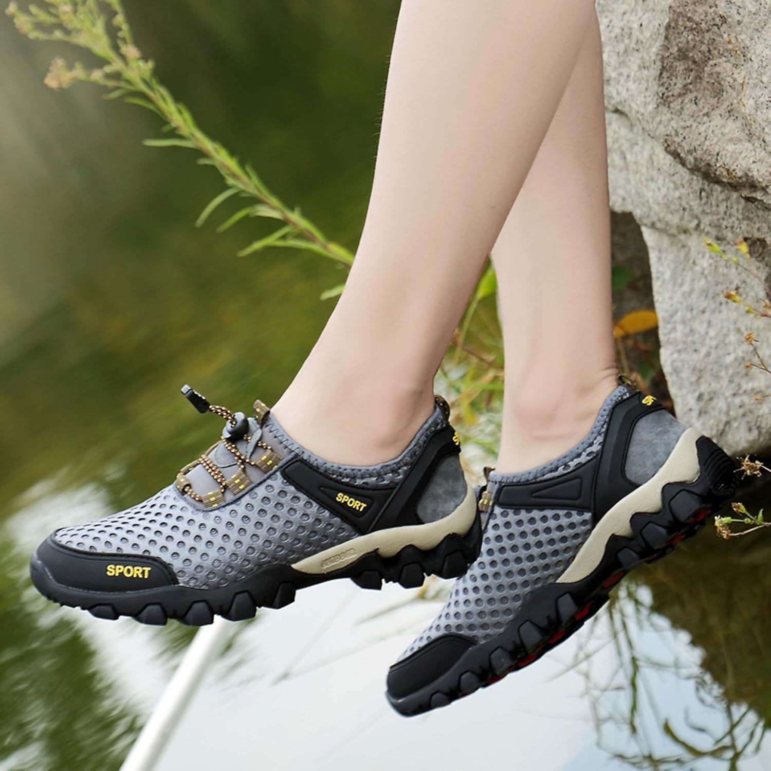 Men's Casual Walking Sandals Non-Slip Off-Road Hiking Shoes Beach Swimming Fishing Quick Drying Water Shoes Men's Summer Sandals