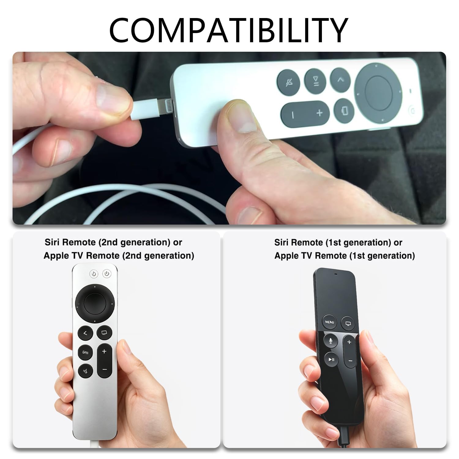 Amazon.co.jp: 交換用Apple TVリモート旧充電ケーブルLightning[MFi